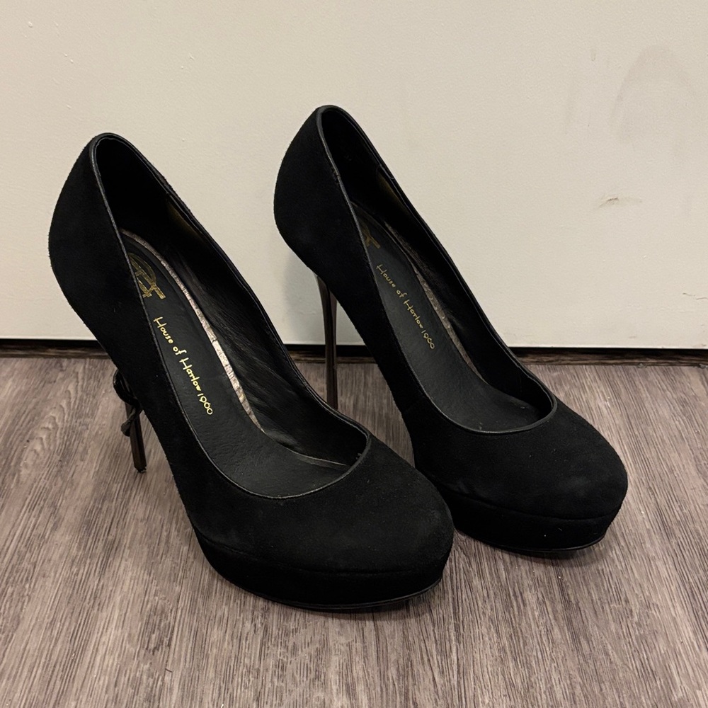 House of Harlow 1960 Black Snake Heels